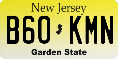 NJ license plate B60KMN