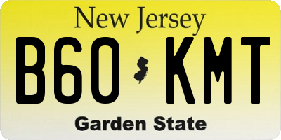 NJ license plate B60KMT