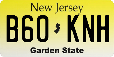 NJ license plate B60KNH