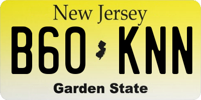 NJ license plate B60KNN