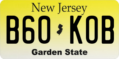 NJ license plate B60KOB