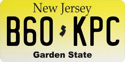 NJ license plate B60KPC
