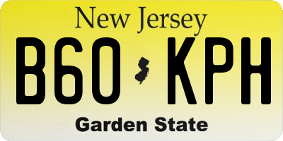 NJ license plate B60KPH