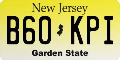 NJ license plate B60KPI