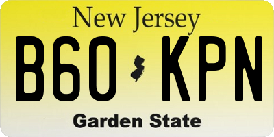 NJ license plate B60KPN