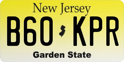 NJ license plate B60KPR