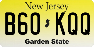 NJ license plate B60KQQ