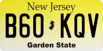NJ license plate B60KQV