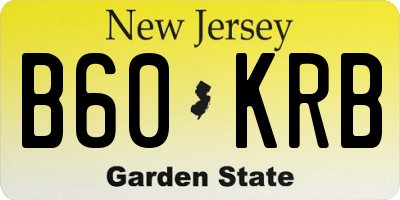 NJ license plate B60KRB