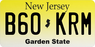 NJ license plate B60KRM