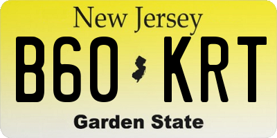 NJ license plate B60KRT