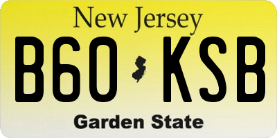 NJ license plate B60KSB
