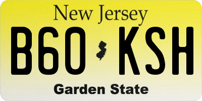 NJ license plate B60KSH