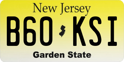 NJ license plate B60KSI