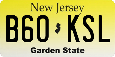 NJ license plate B60KSL