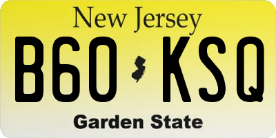 NJ license plate B60KSQ