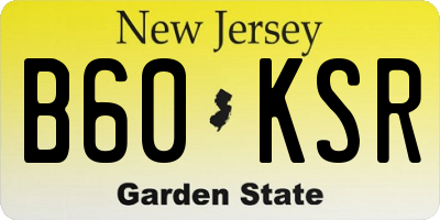 NJ license plate B60KSR