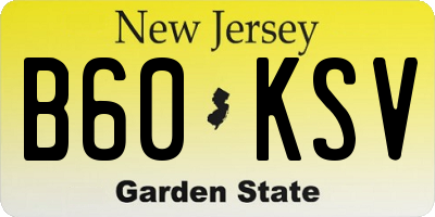 NJ license plate B60KSV