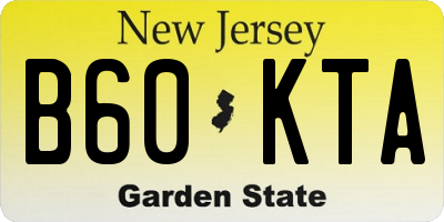NJ license plate B60KTA