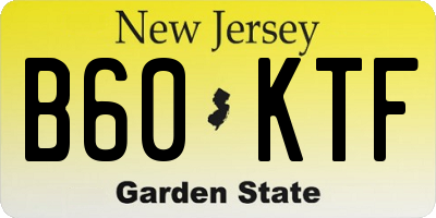 NJ license plate B60KTF