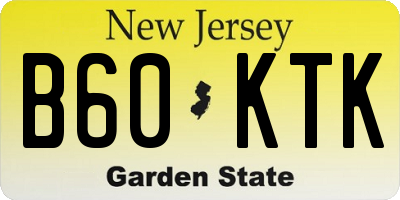 NJ license plate B60KTK