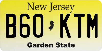 NJ license plate B60KTM