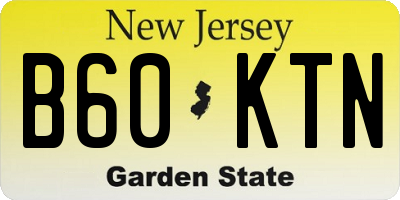NJ license plate B60KTN