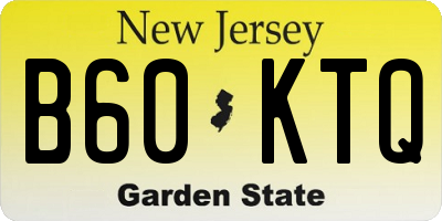 NJ license plate B60KTQ