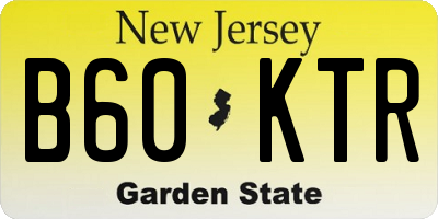 NJ license plate B60KTR