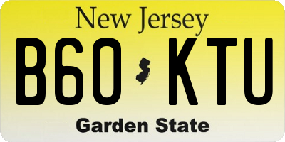 NJ license plate B60KTU