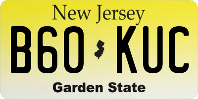 NJ license plate B60KUC