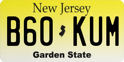 NJ license plate B60KUM