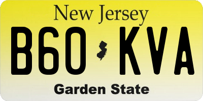 NJ license plate B60KVA