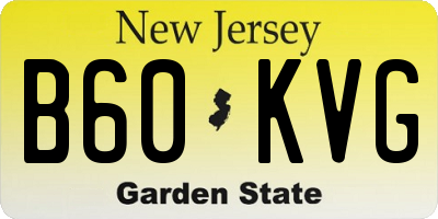 NJ license plate B60KVG