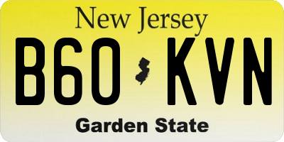 NJ license plate B60KVN
