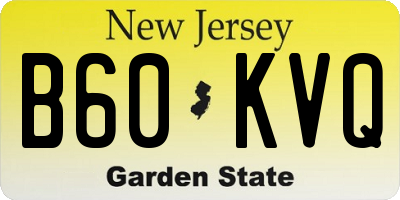NJ license plate B60KVQ