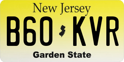 NJ license plate B60KVR