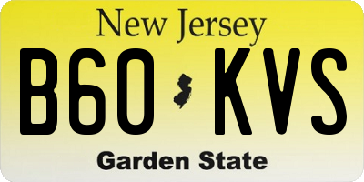 NJ license plate B60KVS