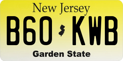 NJ license plate B60KWB