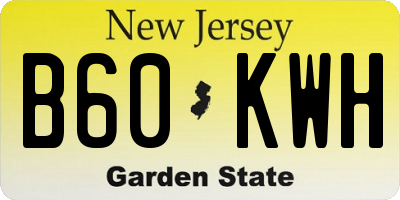 NJ license plate B60KWH