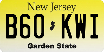 NJ license plate B60KWI