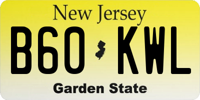 NJ license plate B60KWL