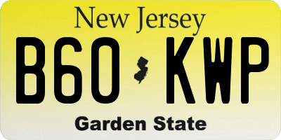 NJ license plate B60KWP