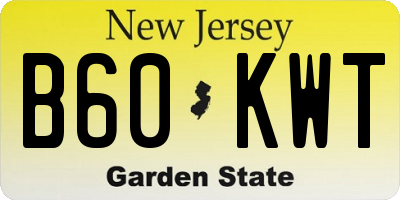 NJ license plate B60KWT