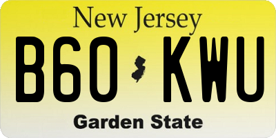 NJ license plate B60KWU
