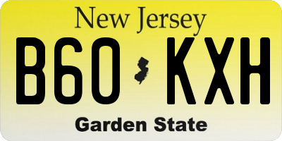NJ license plate B60KXH