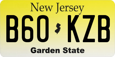 NJ license plate B60KZB