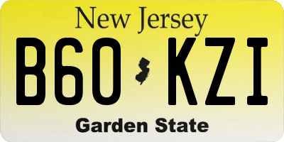 NJ license plate B60KZI