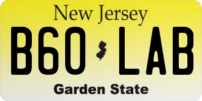 NJ license plate B60LAB
