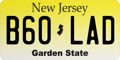 NJ license plate B60LAD